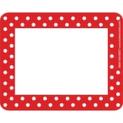 BARKER CREEK Red & White Dots Name Tags/Self-Adhesive Labels, 45/Pack 1502
